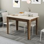 Hanah Home Kiev 895 Mesa de Cocina Nogal y Travertino